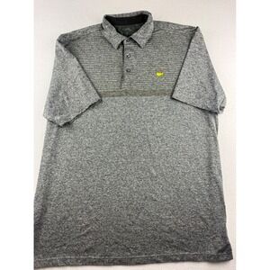 Masters Tech Mens Grey Heathered Striped Short Sleeve Golf Polo Shirt XL